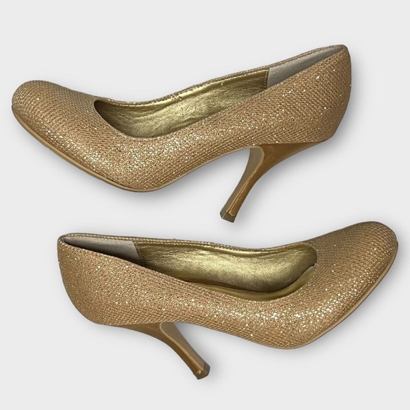 Chinese Laundry Nightlight Women's Gold Sparkle Round Toe Stiletto Heels Size 9M - Picture 6 of 13